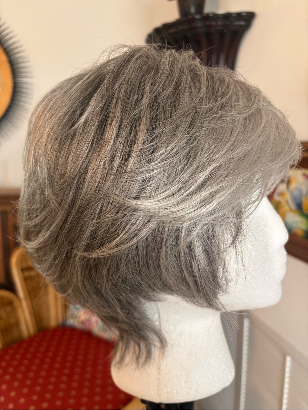 NORIKO Silver Gray Short Synthetic Pixie Wig! Like Noriko IVY in Silver Stone.